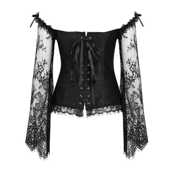 Blonde Korset Toppe til Temafest Retro Bustier Taljebånd Fransk Jacquard Taljebælte Rollespil Kostume Tilbehør Grå L Gray L