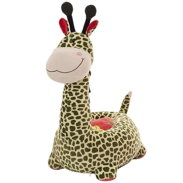 【03】Udstoppede dyr sofa kompatibel med børn riding-giraffe-pink