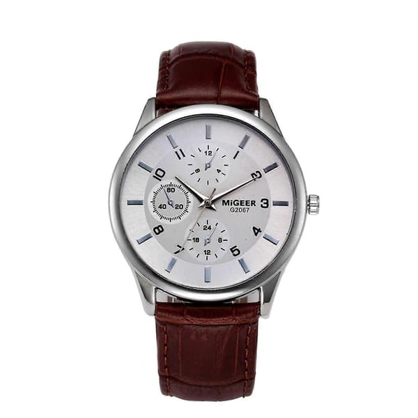 Elegant minimalistisk mode med remskive herre kvartsur gaveur