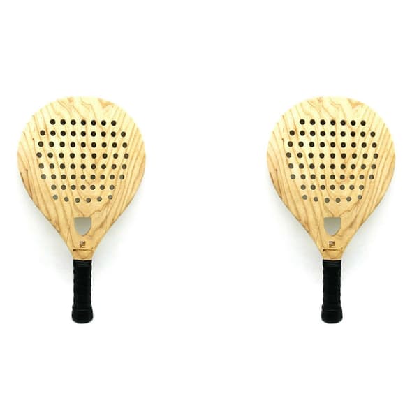 2X POWERTI Träracket Strandtennisracket Tennisracketar för män kvinnor Utomhuskul Träningstillbehör Puun väri