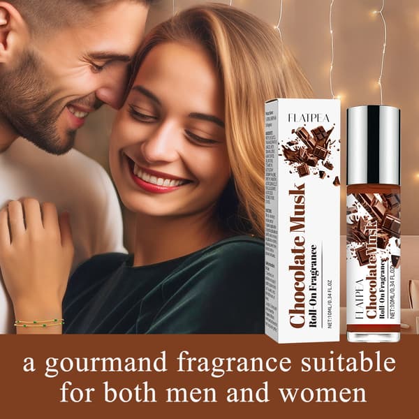 Choklad & Mysk Rollerball Doft — Vanilj Mysk Gourmand Doft (10ml) | Alkoholfri Herrparfym | Bärbar