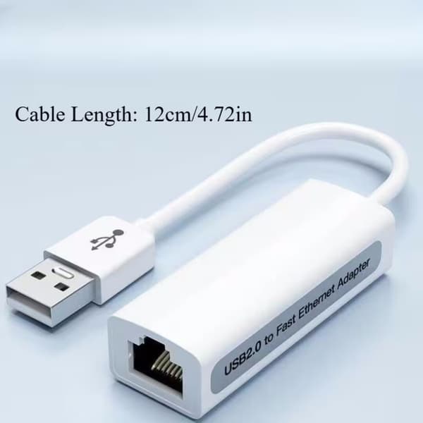 Kompakt USB 2.0 Ethernet-adapter med 100 Mbit/s hastighet, enkel Plug-And-Play-funktionalitet och inget behov av drivrutiner