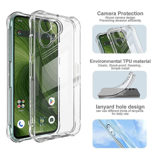 【03】imak Stötsäkert Airbag TPU-telefonfodral för Fairphone Gen.6 / e / OS Gen.6 Transparent