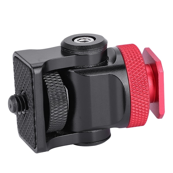 Hot Shoe Mount Monitor Flash Mic Holder 1/4in Skrue Kamera Holdere Stativ Beslag (Sort Rød)