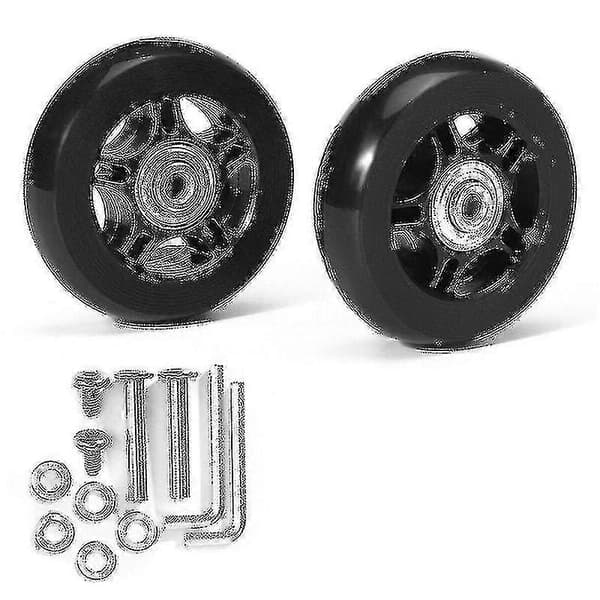 2 par bagagebyteshjul med ljudlösa gummihjul för resväska (60 mm * 18 mm) 76mm*24mm
