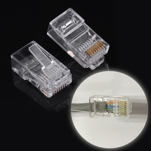 100 STK./LOT Cat5 Cat5e Netværks Internet Connector RJ45 8P8C Kabel Modulære Stikhoveder