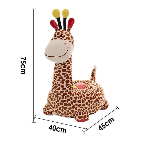 【03】Udstoppede dyr sofa kompatibel med børn riding-giraffe-yellow