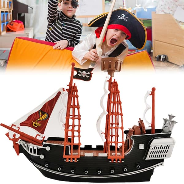 Piratskepp Leksak för Barn, Heminredning, Säker och Hållbar Modell för Barn