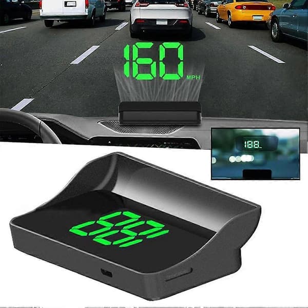 【03】Bil HUD Head Up Display - Digital GPS Speedometer MPH, Anti-genskin for alle køretøjer White Light