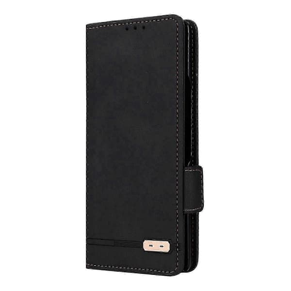 Kompatibel med Galaxy Z Fold2 5G magnetisk flip læderetui med sikker lås Black