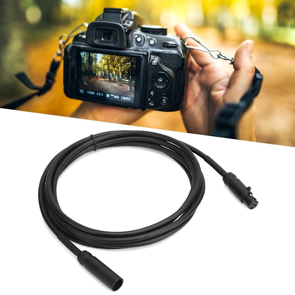 3-Pin Mini XLR Han til Hun Audio Tilslutningskabel til Camcorder DSLR Kamera Mikrofon Interface Tilslutning 2M
