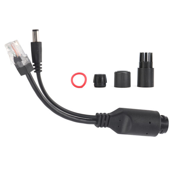 24V Vandtæt IP Kamera Power Over Ethernet Adapter POE Kabel Splitter Injector Sort