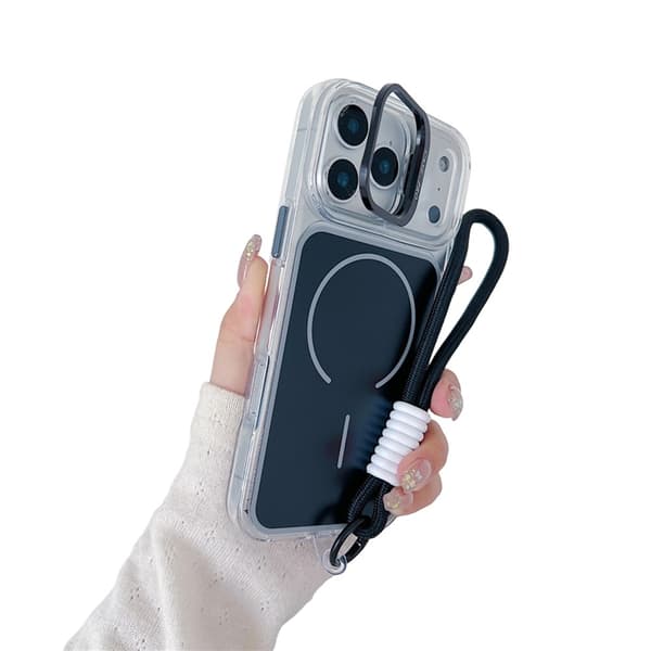 【03】Mobilcover til iPhone 17 Pro Max MagSafe med håndrem og linseholder Blå Blå 71