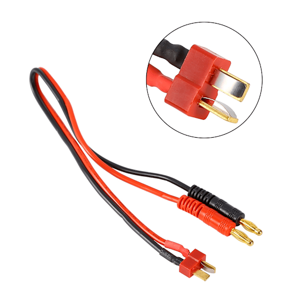 30 cm forbindelseskabel T-stik til 4 mm bananstik til IMAX B6 B6AC B8 opladere