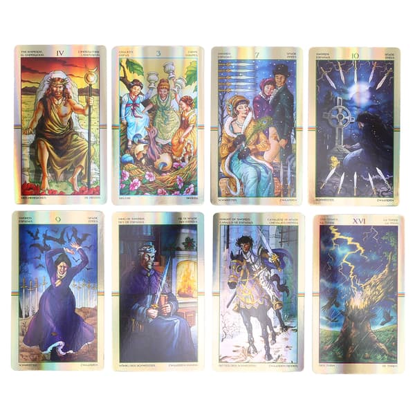 Tarotkortlek Ödes Spådom Hologram Papper Engelska Brädspel Fest Spelkort