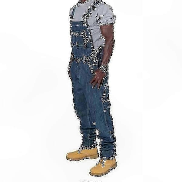 Herrejeans med afslappet pasform, justerbare stropper og flere lommer S