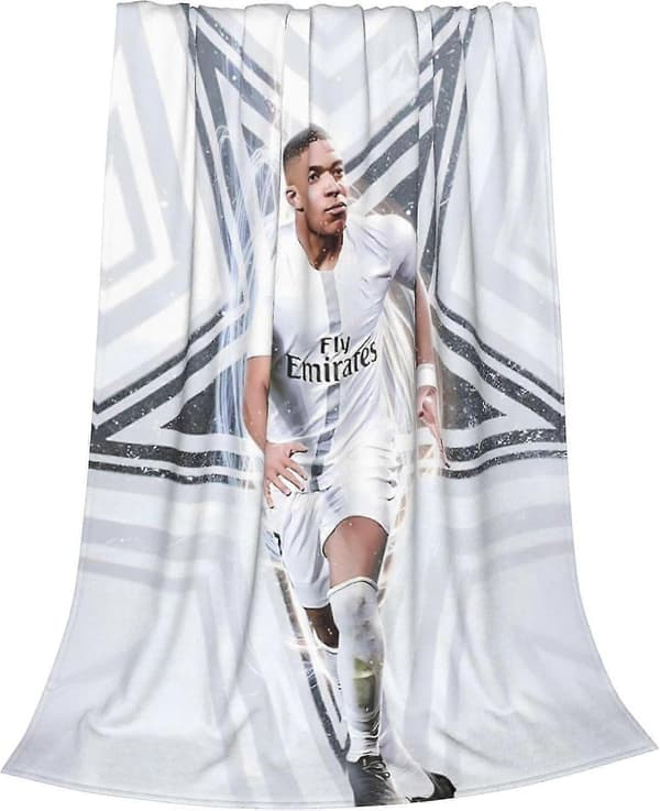 #10 Mbappe #7 Ultrabløde mikrofiberfleecetæpper til rejser, seng, sofa, stue ABD19692 80x60in 200x150cm