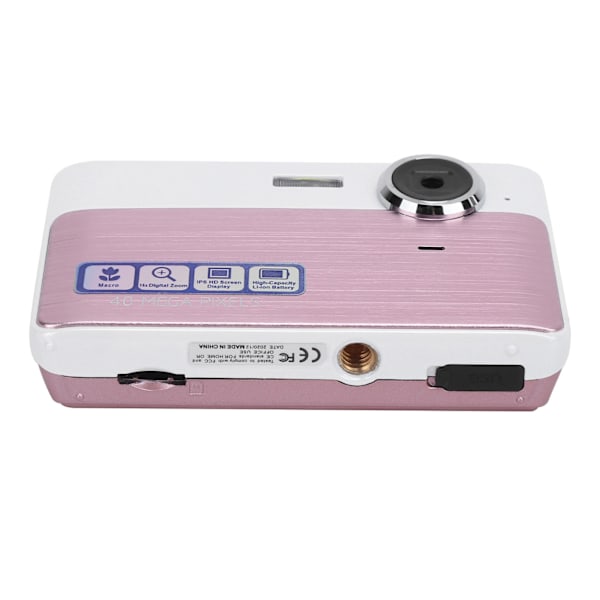 40MP Digitalkamera 2,4 tommer IPS-skærm Mini Videokamera med 16x HD Digital Zoom 32GB Pink