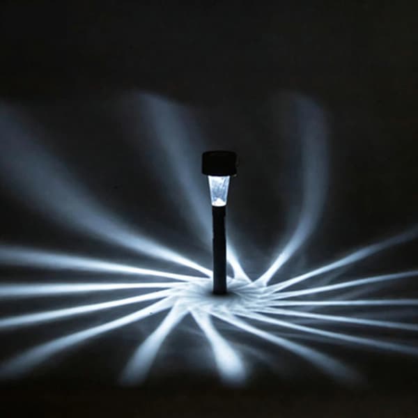 Solar LED-gräslampa (omgivande), plast, spiraldesign, 6500K