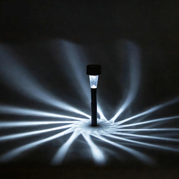 Solar LED græsplænelampe (omgivende), plastik, spiraldesign, 6500K