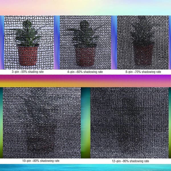 【03】50 % solskærmnet, vindtætte slør med kraftige netøjer blokerer UV-stråler planter sort, til haveblomster drivhuslade (2mx4m/6