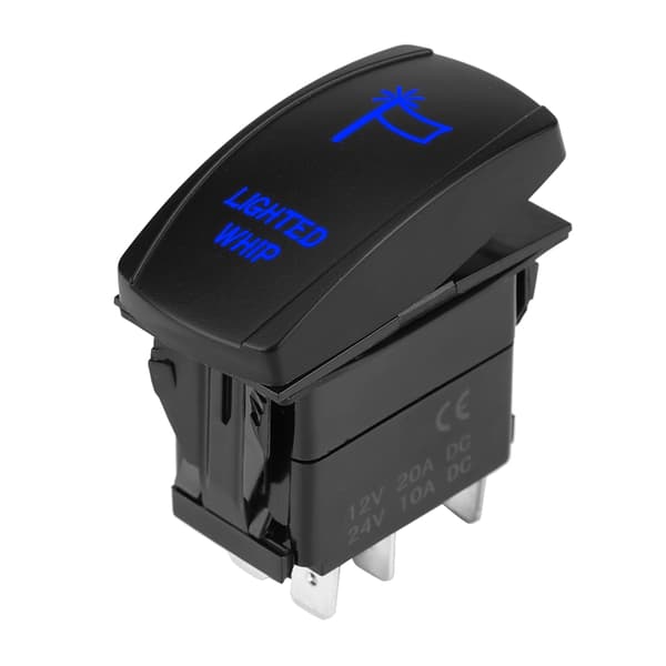 5-benet laserbelyst vippekontakt On Off LED-lys 12V-20A 24V-10A (blå)