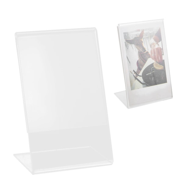 L Formet Klar Akryl Fotoramme Holder Fritstående Portræt til Instax Mini 8/7s/25/50s/90/9 3 Tommer Film