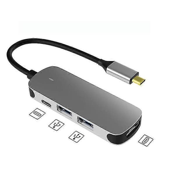 USB Type C Hub 4 i 1 Adapter 4 Port Højhastighedslæser USB C til USB 3.0 HDMI Konverter