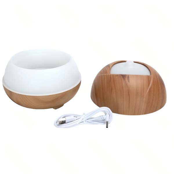 Aigostar 350 ml Aroma Diffuser i Trä, Tyst 5W, Luftfuktare med Nattlampa, Tillbehör för Sovrum och Kontor