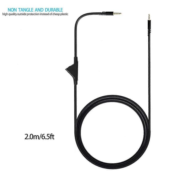 Ersättningsljudkabel kompatibel med Astro A10 A30 A40 headset med volymkontrollfunktion, 2m/6.5ft
