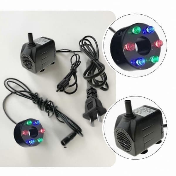 Dykpumpe med LED-lys til springvand og damme AC12V 6LED color light