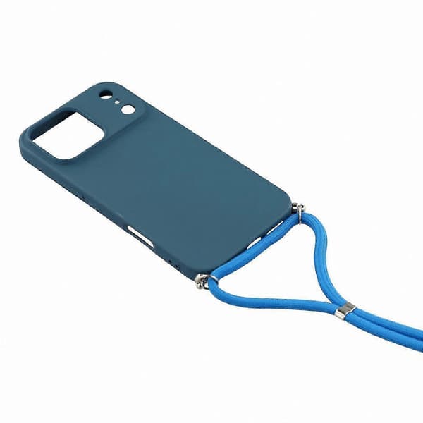 Mjukt TPU-telefonskal med fiberfoder och axelrem för 17 Pro-modeller Sapphire