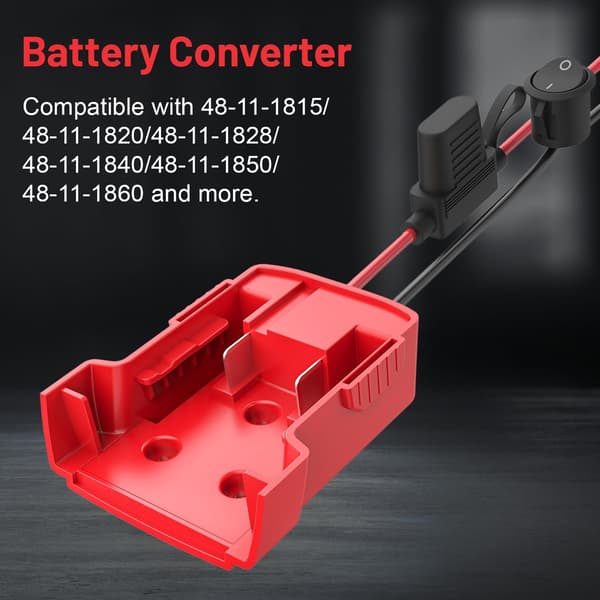 【03】2-pack Power Wheel-adapter för Milwaukee M18-batteriadapter 18V med säkringar och trådterminal Med strömbrytare