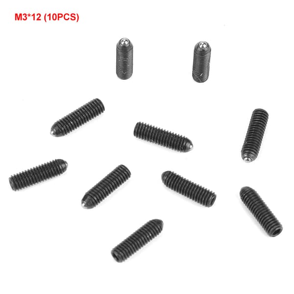 10 stk. M3 Skruegevind Hex Socket Kulstofstål Kugle Fjederstempler Sæt (M3*12)
