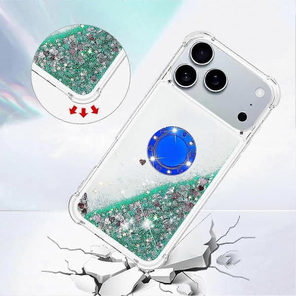 Quicksand TPU-cover med stativ til 17 Pro Max stødsikkert etui Green