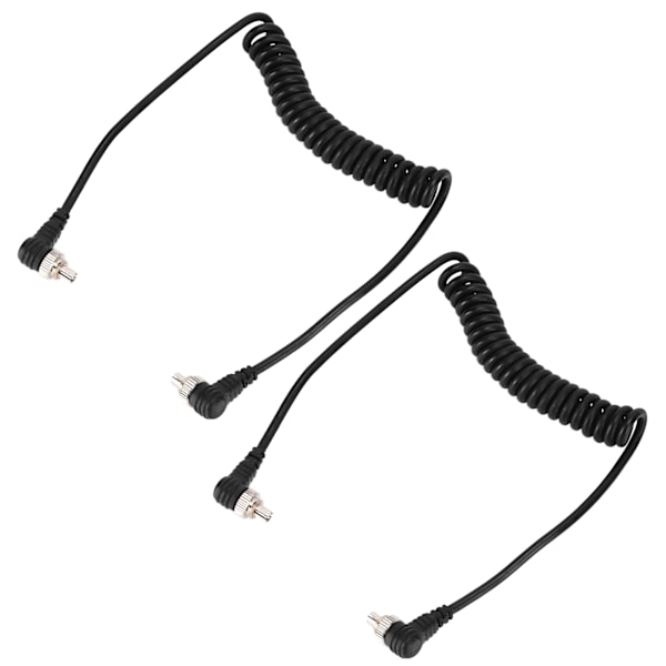 2st Kamerablixt Synk PC-kabel Hane till Hane Speedlite Spiralkabel Universaltyp för Studio Video