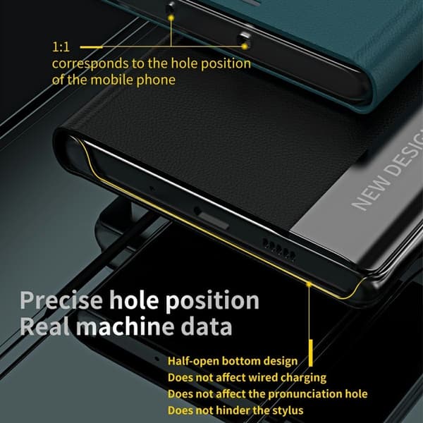 【03】Mobilcover til Samsung Galaxy S26 Ultra Anti-Drop Ægte Læder - Rosa