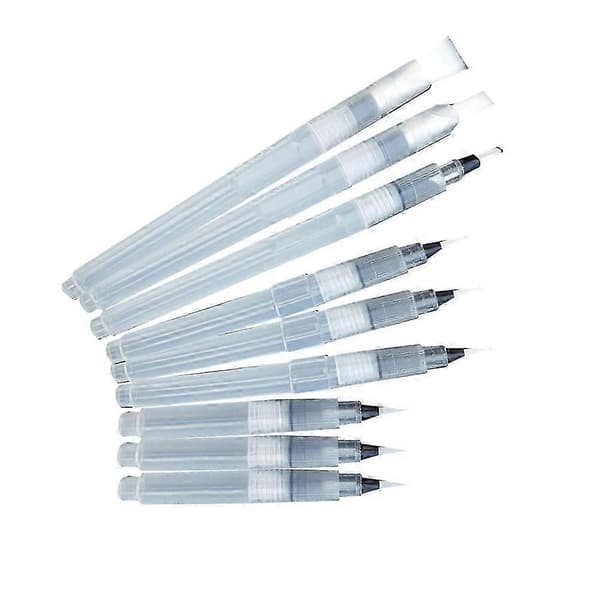 Akvarellpennor, PP-nylonhylsa, tryckkontrollerat bläckflöde, lätt att rengöra, 9-pack, 19 x 2 cm