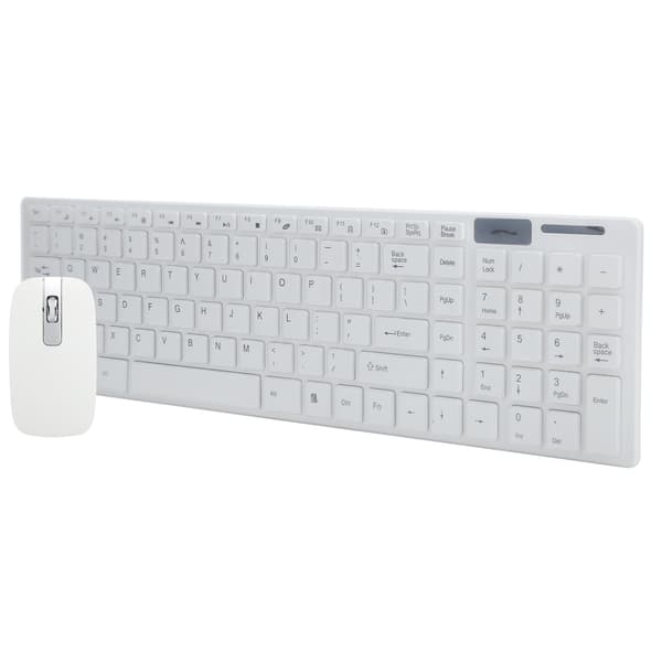 Trådløst mus- og tastatursæt 10m Fjernforbindelse Smart Sleep Fingerboard og musekombination til IOS/Windows/Android Hvid