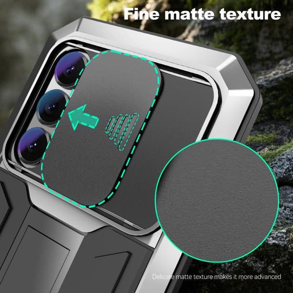 【03】Samsung Galaxy S26+ / S26 Plus 5G Case Cover with R-JUST Sliding Camera Water-Resistant Design Silver