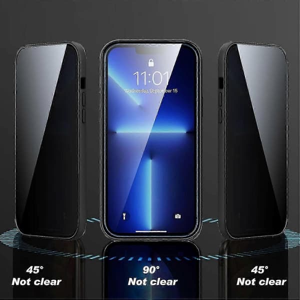 【03】Magnetic Privacy Case for iPhone 15 Pro Max with Lock, Magnetic Double-Sided Anti-Peep Tempered Glass, Black