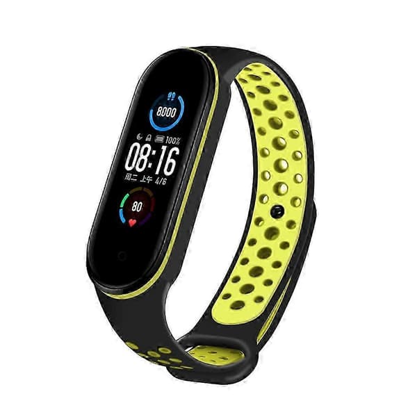 Armbånd til Mi Band 5 Svedafvisende armbånd Rem Loop TPU Silikonearmbånd Black Gray