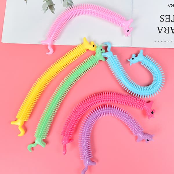 6 stk. Farverigt Hånd Elastisk Reb Legetøj 19cm Anti Stress Legetøj Elastiske Snore Legetøj