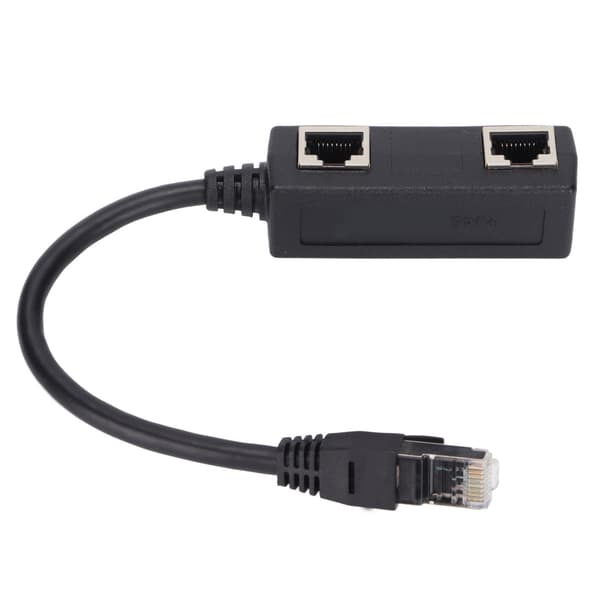 RJ45 Splitter Adapter 1 Han til 2 Hun Port Ethernet-stik til Netværk Hjemmekontor