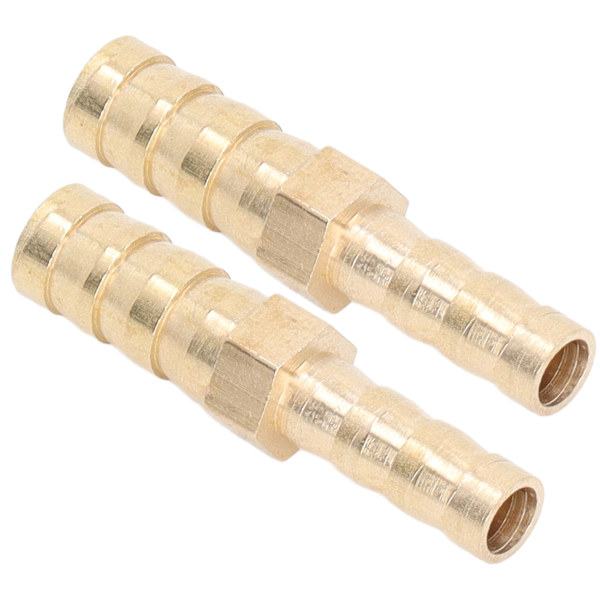 2 stk. Barbed Fitting Splicer Messing Slange Studs Reducer Hex Reducerende Studs Connector 8mm(5/16in) til 6mm(1/4in)