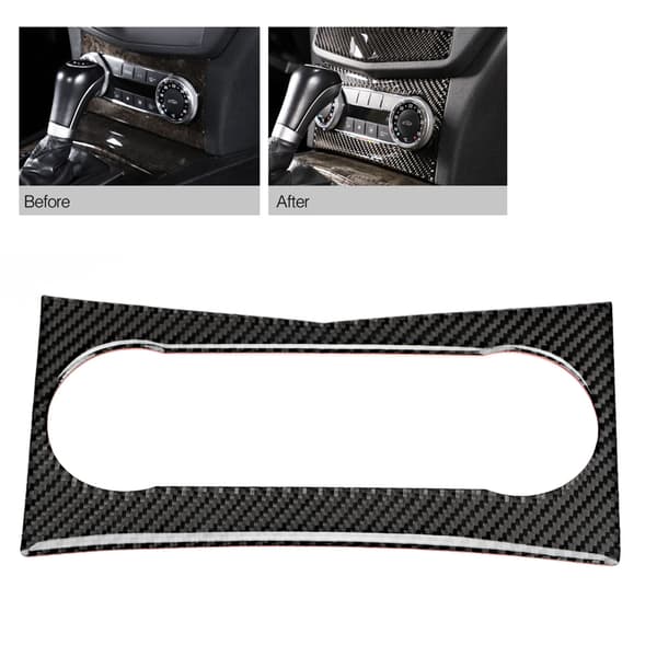 Bil Kolfiber Luftkonditioneringspanel Skydd Trim Passar Mercedes-Benz W204 C-klass 2007-2012