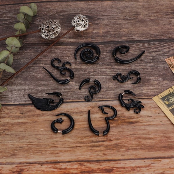 9 st / Set Akryl Örhängen Punk Stil Öronstift Piercing Smycken