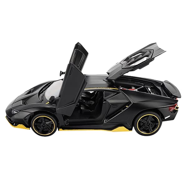 1:32 Skala Legering Diecast Modell Bil Legering Pull Back Leksaksbil för Barn Present Födelsedag Matt Svart 3224A 1