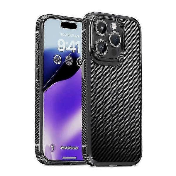 Ipaky Mg-serien kulfibercover til iPhone 15 Pro, zxl Black