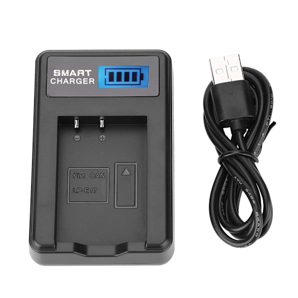LP-E17 Batteriladdare Enkelplats USB-laddning med LCD-skärm för Canon EOS M3 M5 M6 760D
